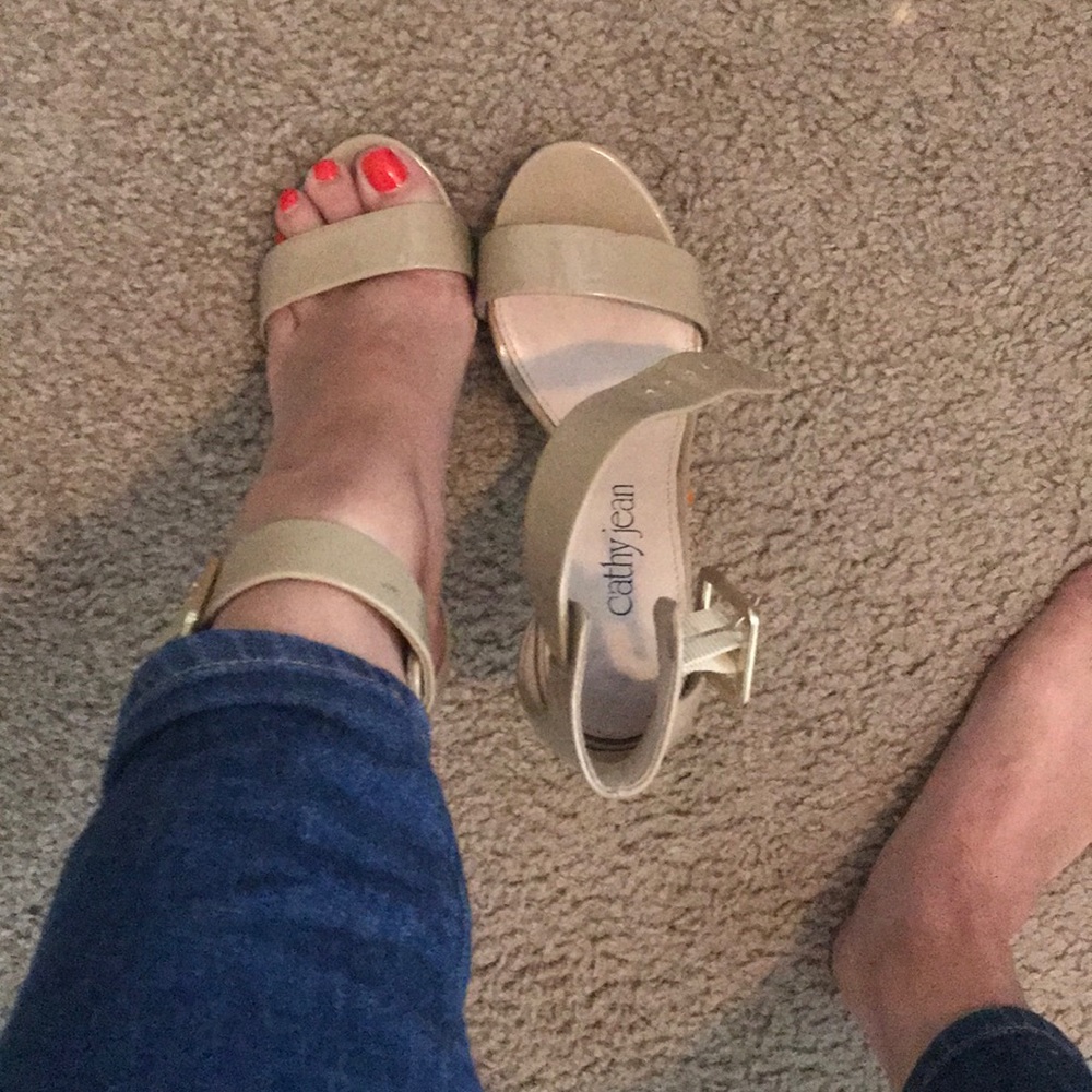 Beige high heel